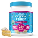 Orgain Organic Vegan Protein Powder, Geburtstagskuchen - 21g Pflanzenbasiertes Protein, 7g Prebiotic Fiber, Low Net Carb, No Lactose Ingredients, No Added Sugar, Non-GMO, für Shakes & Smoothies, 1.02 lb