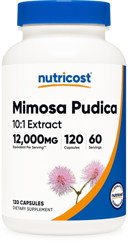 Nutricost Mimosa Pudica Seed 10:1 Extrakt (120 Kapseln, 60 Portionen) (12.000MG pro Servierung) - Non-GMO, Tierfreies Produkt