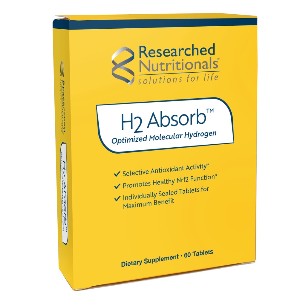 Geforschte Nahrungsergänzungsmittel H2 Absorb molekularer Wasserstoff Tablets - Instant Hydrogenated Water & Antioxidant Supplement - Verjüngendes Getränk zur Förderung von Energie und gesundem Alter (60 Tabletten)