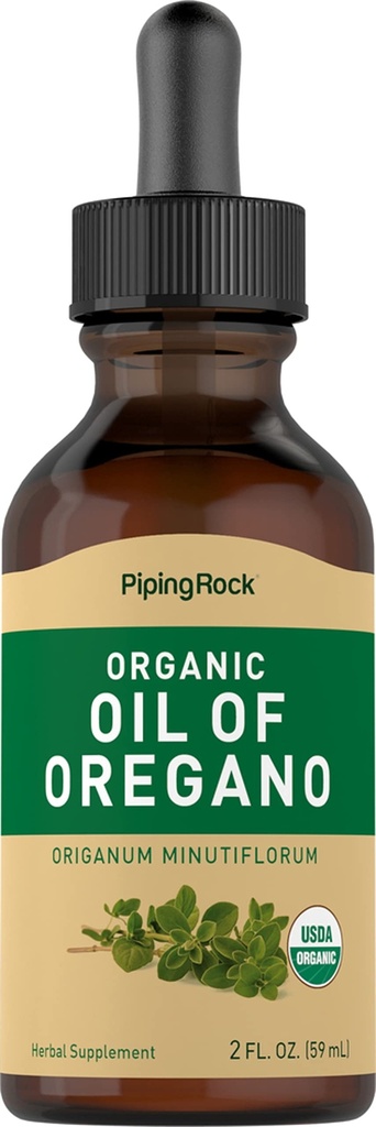 Piping Rock Öl von Oregano Bio-Flüssigtropfen | 2 fl oz | mit extra Virgin Olivenöl | Kräuterextrakt Ergänzung | Non-GMO, Glutenfrei