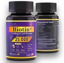Revitalisieren Sie Ihre Schönheit! Biotin, Collagen & Keratin Complex – 25.000 mcg mit Hyaluronsäure & B Vitamine – Klinisch getestet für Lush Hair, Radiant Skin, Strong Nails – 60 Kapseln