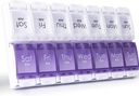 MERICARGO Am Pm Pill Organizer 7 Tage, 2 Mal pro Tag Große wöchentliche Pille Box, Push-Taste Tägliche Pille Fall für Vitamin, Fischöl, Nahrungsergänzungsmittel