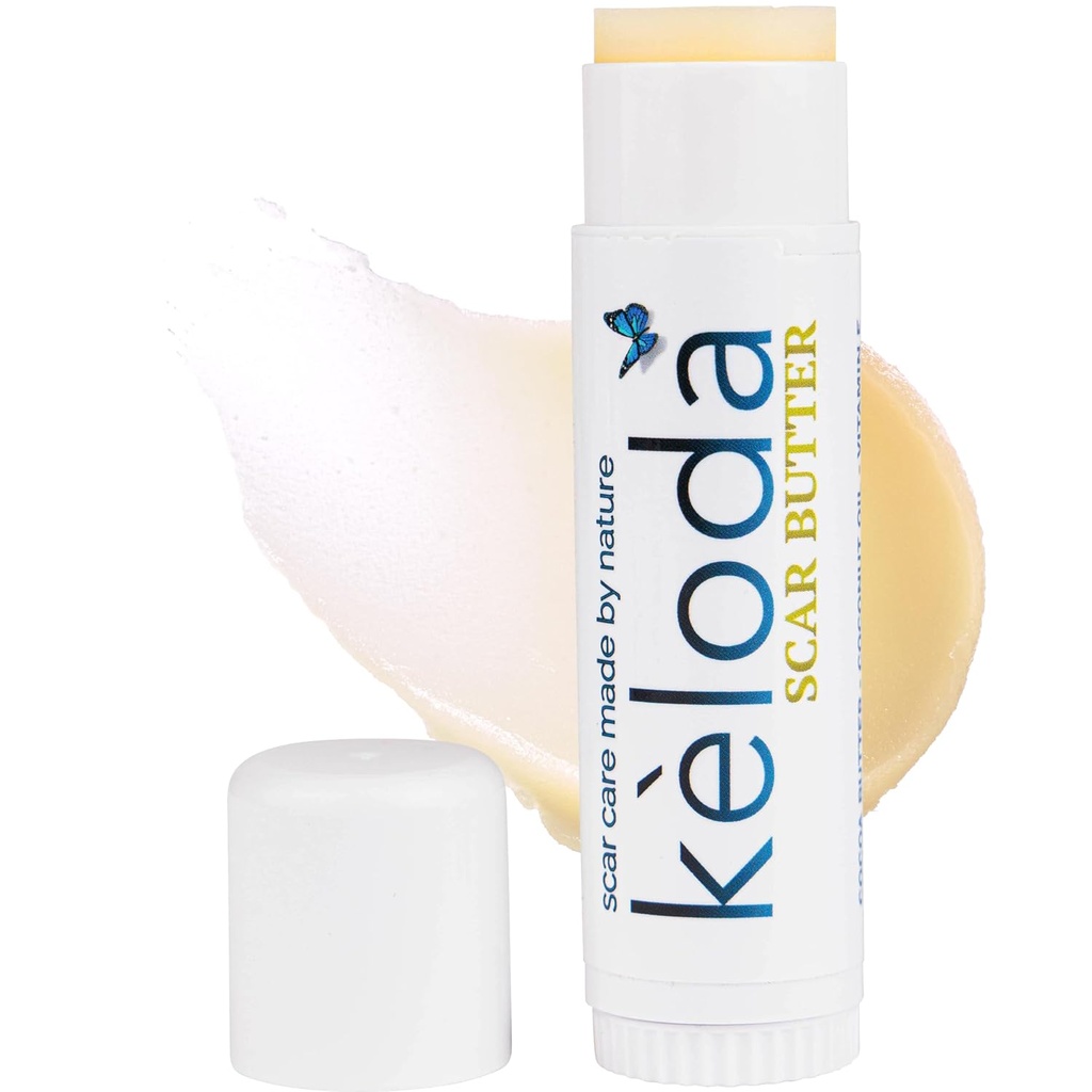 Keloid Scar Care Butter Stick, Schals & Keloids Behandlung Balsam, Für chirurgische Narben & Keloide von Piercings, Stretch Marks, Akne, Mit Anti-Scar Cocoa, Shea Butter, Coconut, & Jojoba Öle