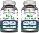 Erstaunliche Formeln Alpha Liponsäure | 600 Mg pro Servierergänzung | Kapseln | Non-GMO | Gluten Free | Made in USA (60 | 2 Pack)