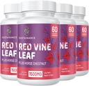 Rote Vine Blatt Extrakt 1400mg & Pferde Chestnut Extrakt 100mg Beilage für Leg, Vein, Zirkulation, Herz, Haut (60 Kapseln - 4 Flaschen)