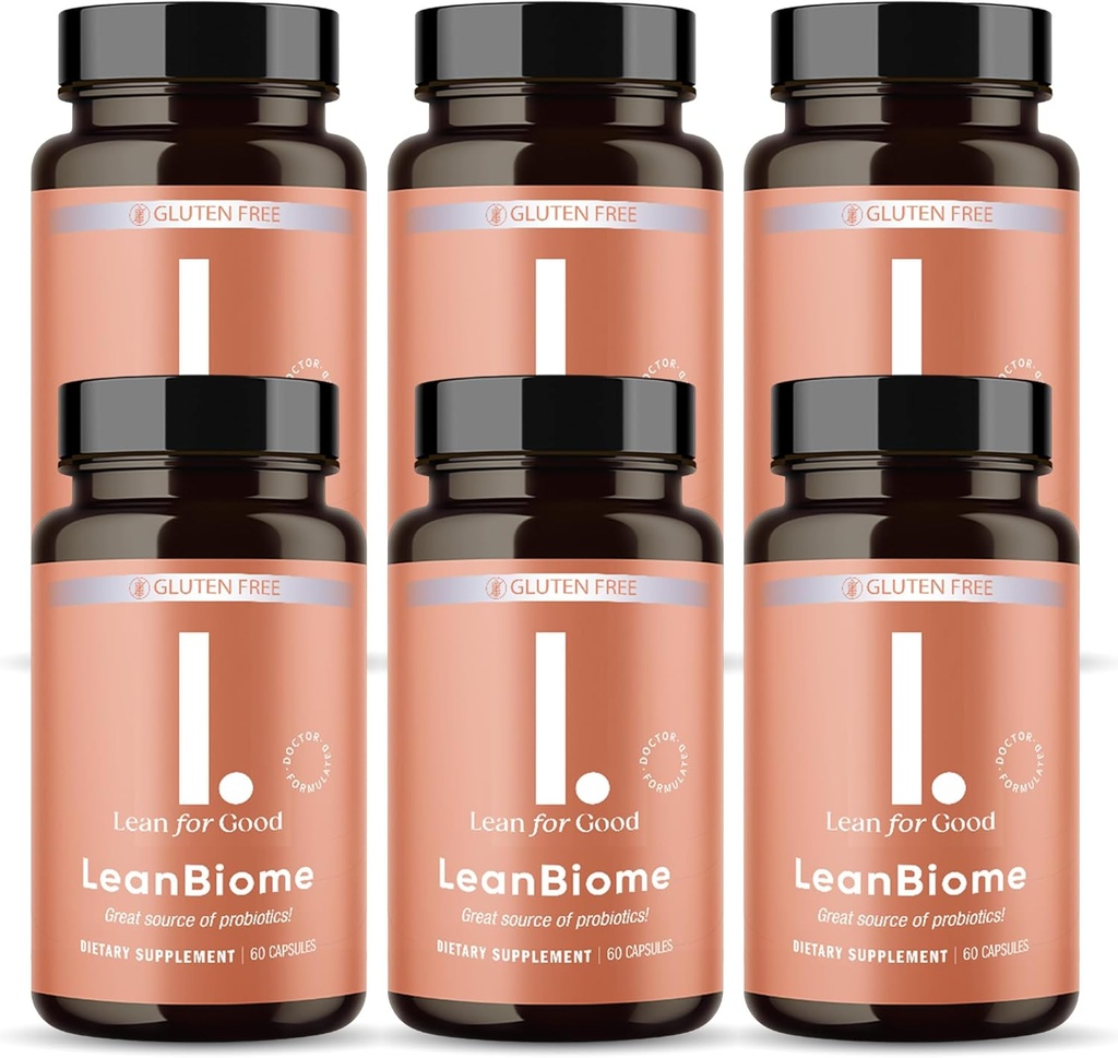 LeanBiome, 9-Strain Probiotische Formel, unterstützt ein Balanced Gut Microbiome, Leistungsstarke Gut Probiotics mit Greenselect Phytosome - 60 Kapseln, 6 Pack