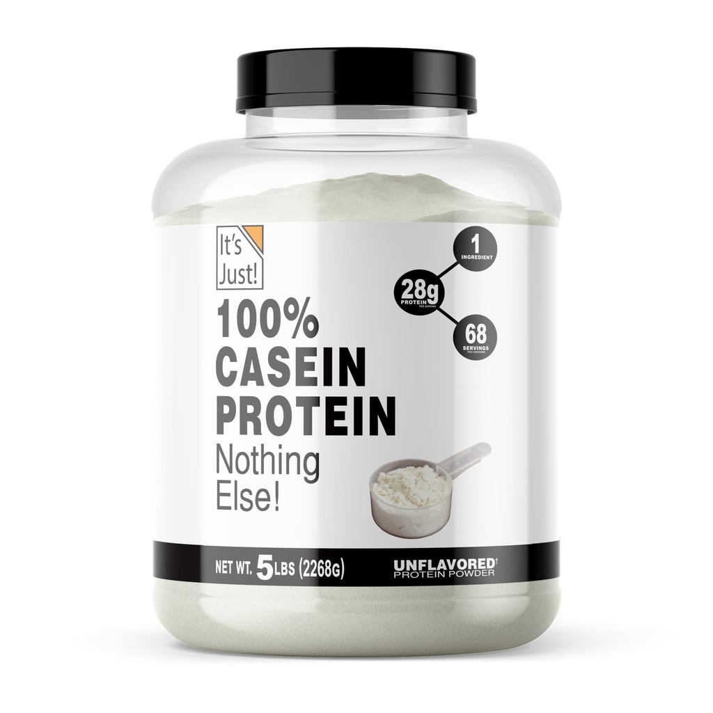 Es ist Just! - 100% Casein Protein Powder, Made in USA, No Added Flavors or Sweeteners (Unflavored, 5 Pound (Pack von 1))