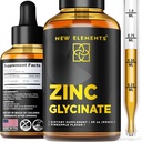 Zink-Ergänzungen 50mg | Flüssige Zink-Ergänzung | Zink Glycinate Tropfen für Erwachsene | Unterstützt Immungesundheit | Stoffwechsel | Hautpflege-Ergänzung | Non-GMO | Vegan | Gluten-Free