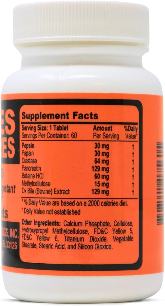 (OX Bile) mit Enzymatic Digestan 60 Tabletten.