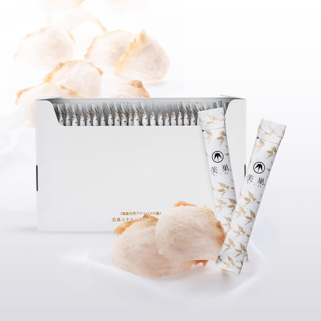 BI-SU-Extrakt-Pulver-Stick | mit natürlichen Swiftlet-Nebenextrakt, Collagen Peptide, Sialic Acid, Nourishes Haut, Körper, Anti-Aging Japanische Schönheit, Gesunde Ergänzung, 30 PCS, 3.92kcal, 1g pro Sachet