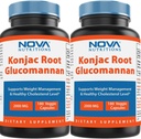 Nova Nutritions 2 Pack Konjac Root Glucomannan Kapseln 2000 mg/Serving Veggie Caps 180 Count (Gesamt 360 Kapseln)