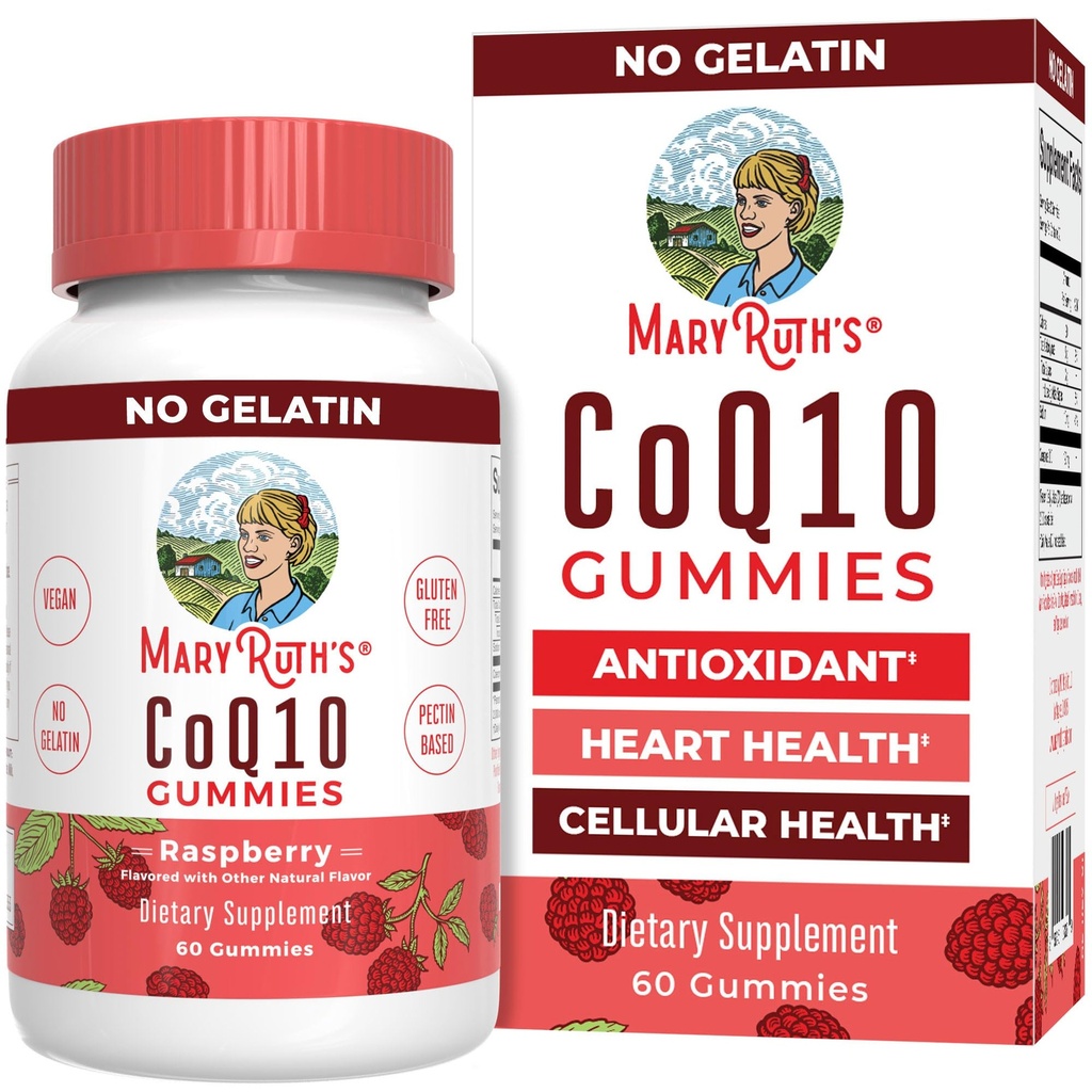 MaryRuth Organics CoQ10 Gummies | Coenzyme Q10 | Gummy Supplements for Heart Health & Cellular Health | Antioxidant | CoQ10 120 mg | Vegan | Non-GMO | Gluten Free | 60 Count | 1 Monat Versorgung