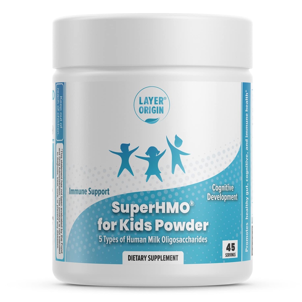 SuperHMO Prebiotic Mix für Kinder - 5 HMOs für Gut, Verdauung und kognitive Gesundheit, Pulver, 45 Servierungen