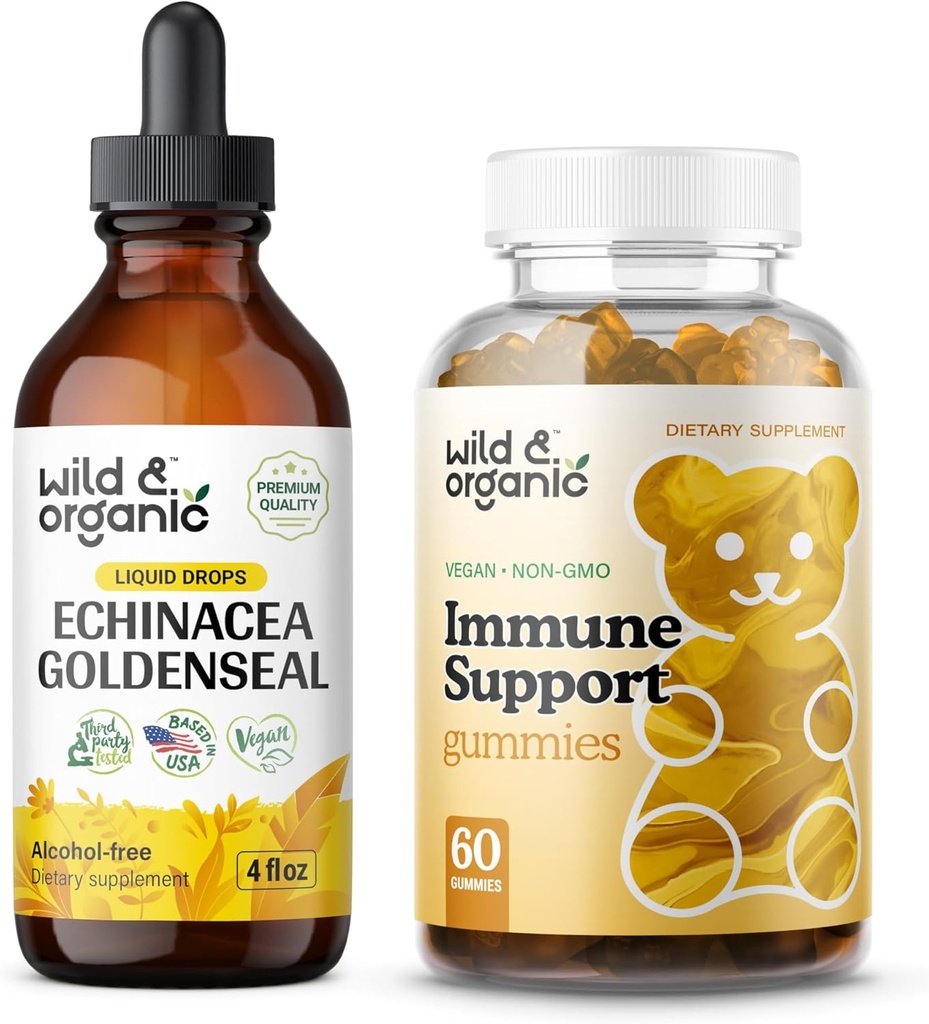 Wild & Organic Echinacea Goldenseal Tinkture 4 fl oz & Immun Support Gummis