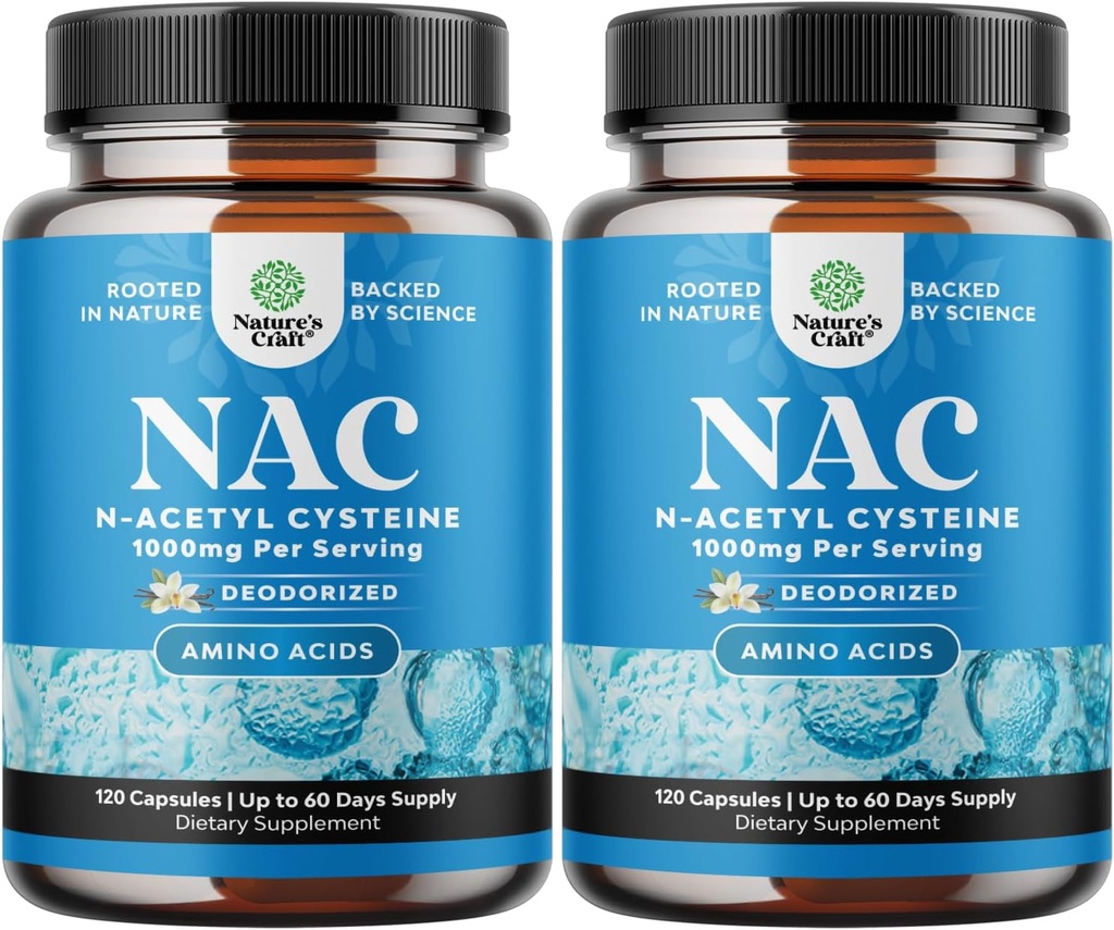 NAC Supplement N-Acetyl Cystein 1000mg - Vegan hohe Absorption Nicht-Smelly NAC 1000mg Kapseln Glutathione Precursor für Leberreiniger Detox & Repair Plus Lung Gesundheit und Immunität Unterstützung (4 Monate)