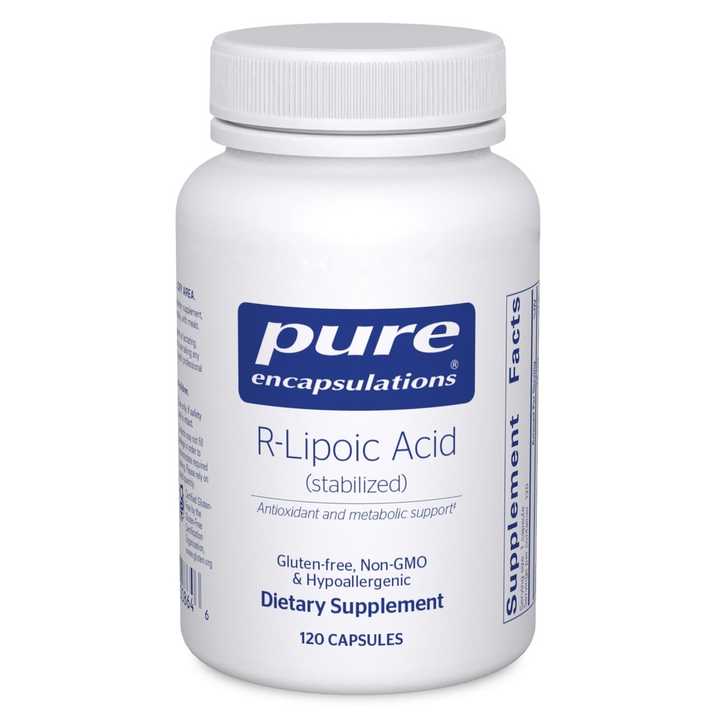 Pure Encapsulations R-Lipoic Acid (Stabilized) | Hypoallergene Ergänzung mit Enhanced Antioxidant Protection und Metabolic Support | 120 Kapseln