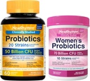 NewRhythm Gut & Feminine Health Bundle, Probiotics 50 Billion CFU & Women's Probiotics 70 Billion CFU, Daily Gut Health & Feminine Care, 90 Kapseln Gesamt (Pack von 2)
