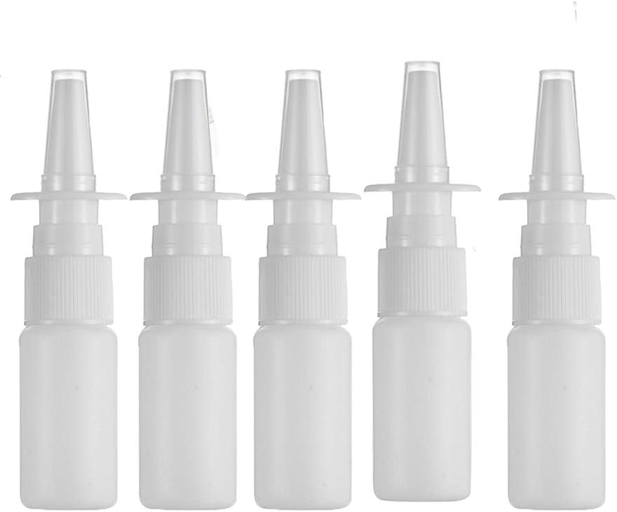20ML weiße leere Kunststoff Nasenspray Flaschen Pumpe Sprayer Mist Nase Spray nachfüllbare Flasche für Saline Wasser Wash Anwendungen Pack von 5