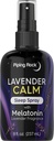Piping Rock Melatonin Sleep Spray for Adults | 8 fl oz | with Melatonin & Lavender for Pillow, Room & Body | Nighttime Calm Mist