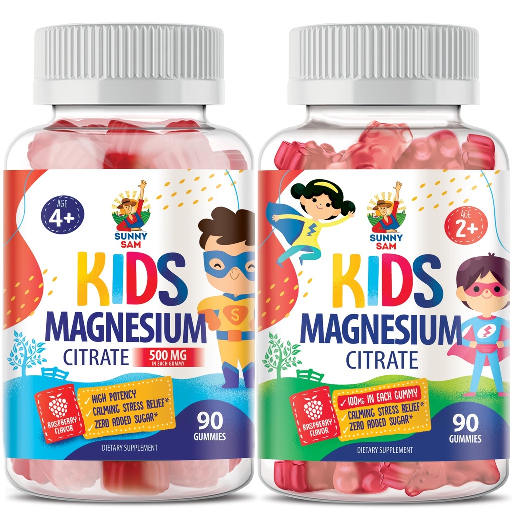 Sanny SAM Magnesium Gummi für Kinder & Erwachsene - Kalm Magnesium Kaugummis - Magnesium Citrat Kaubare Ergänzung für Mood & Muskelunterstützung