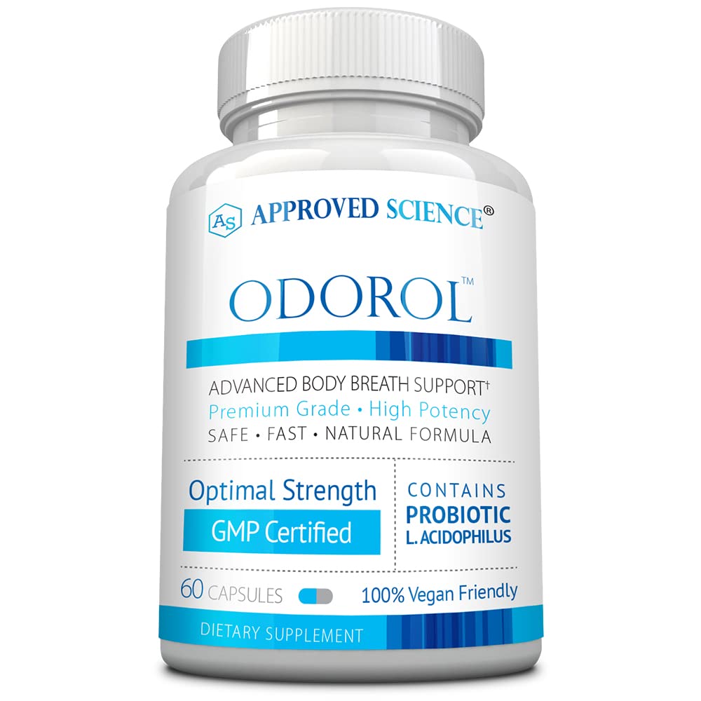 Genehmigte Wissenschaft Odorol - 60 Kapseln - Erfrischen Bad Breath und Body Odor - Enthält L.acidophilus, Grüner Tee, Magnolia Bark, Pfefferminzöl und Fennel - All Natural, Vegan Friendly, Non-GMO
