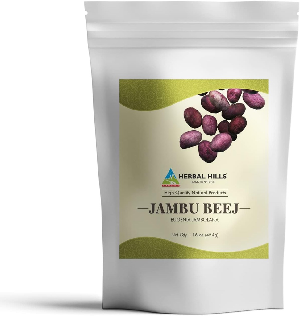 HERBAL HILLS Jambu/Jamun Pulver Eugenia Jambolana | 16oz (454 GMS) | Kräuterergänzungen