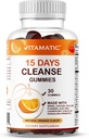 Vitamatic 15 Day Cleanse Gummies, Senna, Cascara, Psyllium, Flaxseed, Aloe Vera, Licorice, MCT, Probiotic