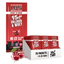 Ernährungsdesigns LPS Liquid Collagen & Whey Protein Supplement - Non-GMO Drink, Sugar-Free - fördert gesunde Haut und Haar für Männer & Frauen, Kirsche, Single Serve (25 Packungen)