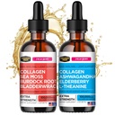 Collagen Mojo Liquid Collagen Peptide mit Sea Moss, Burdock Root & Bladderwrack + Liquid Collagen Peptide mit Ashwagandha, Elderberry & L-Theanine