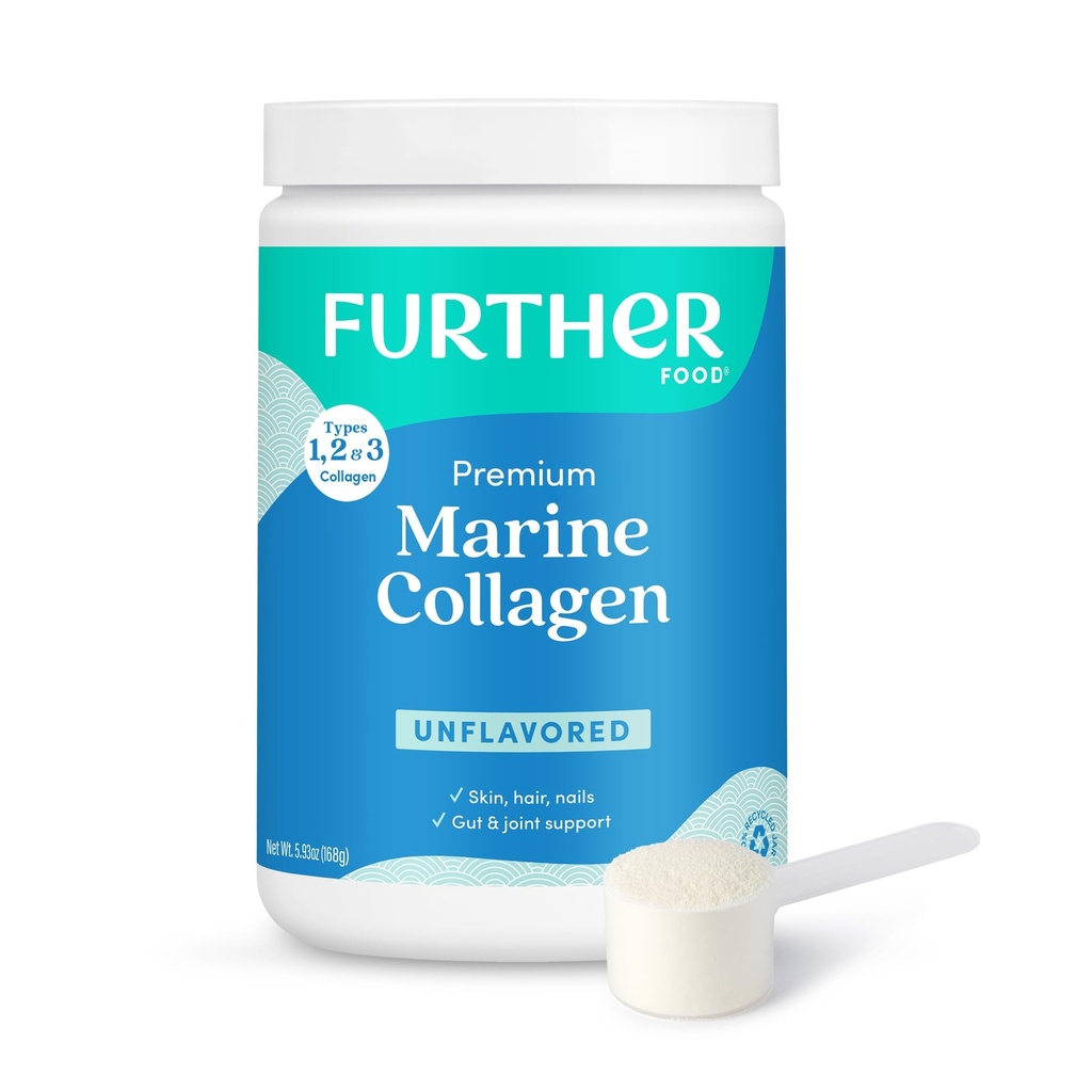 Weitere Food Unflavored Marine Collagen Peptides Pulver, Wild gefangener Fisch aus nachhaltiger Quelle, hydrolysierter Typ 1, 2 & 3, 12g Protein, 5,93 Oz