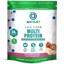 BioTrust Low Carb Protein Pulver – Delicious Whey & Casein Mischung aus Grass-Fed Hormon Free Cows – Non GMO, Gluten Free (Strawberry Banana)