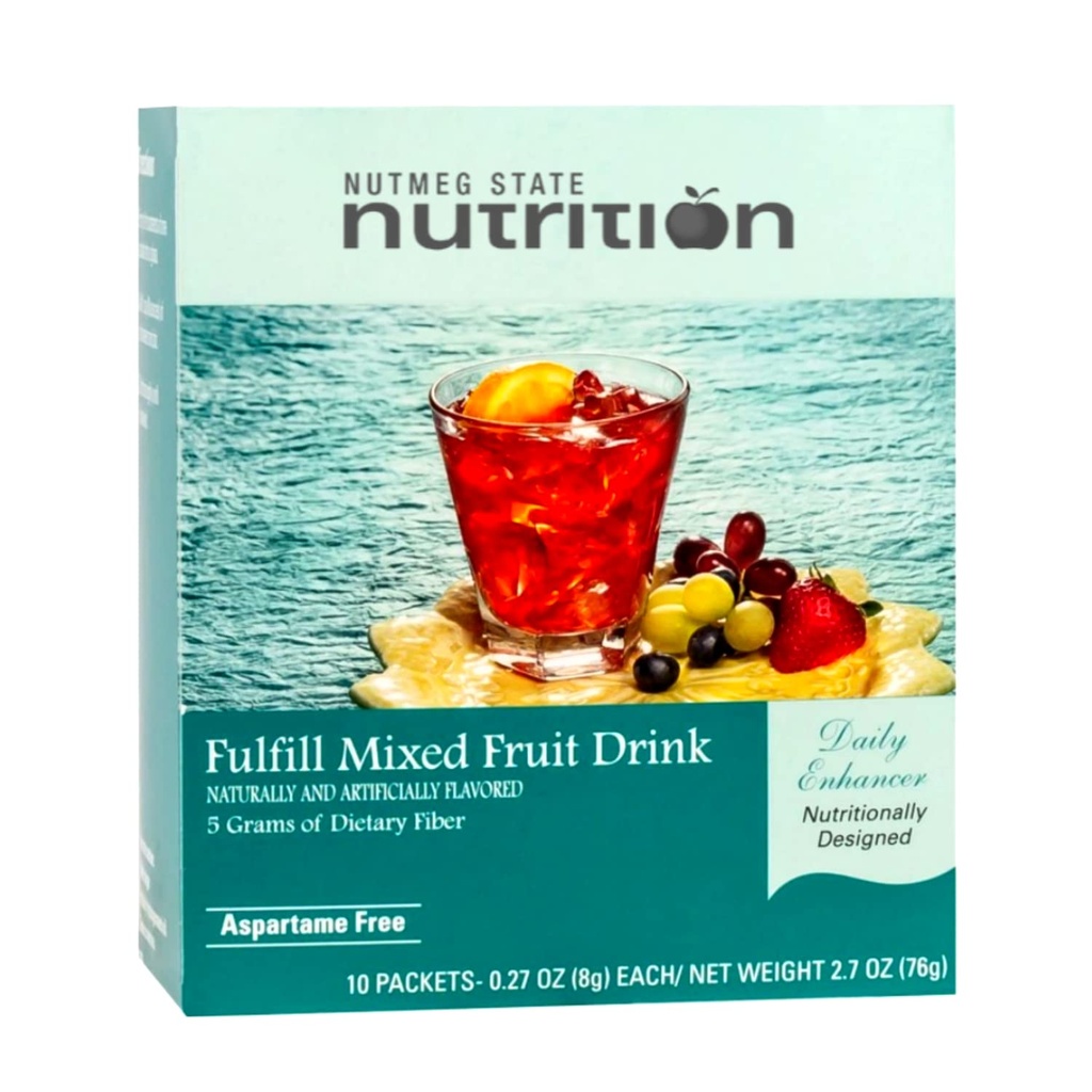 Nutmeg State Nutrition – Fulfill High Fiber Drink Mix, Low Calorie, Fat Free, Sugar Free, Natural Flavored, Ideal Protein Kompatibel, Aspartame Free, 10 Portionen pro Box (Mixed Fruit)
