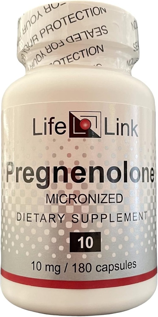LifeLink Pregnenolone | 10mg x 180 Kapseln | Immunsystem-Unterstützung, Anti-Aging, Gedächtnis, Kognition | Gluten Free & Non-GMO | Made in USA