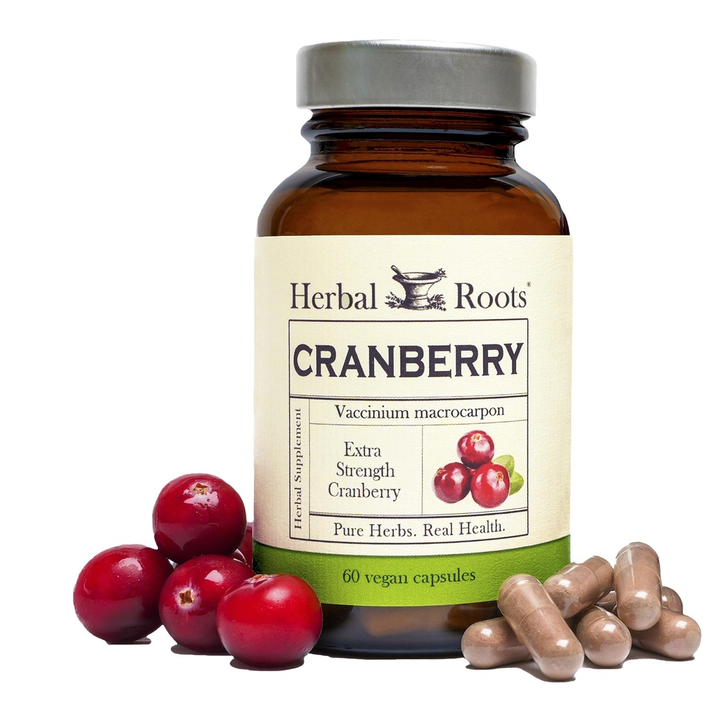 Kräuterwurzeln extra Stärke Cranberry Pillen für Damen und Herren mit Organischen Nettle | Urinary Tract Gesundheit | 60 Vegan Kapseln