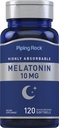 Piping Rock Melatonin 10mg | 120 Softgel Kapseln | Quick Release Supplement | Hochabsorbierbar | Nicht-GVO, glutenfrei