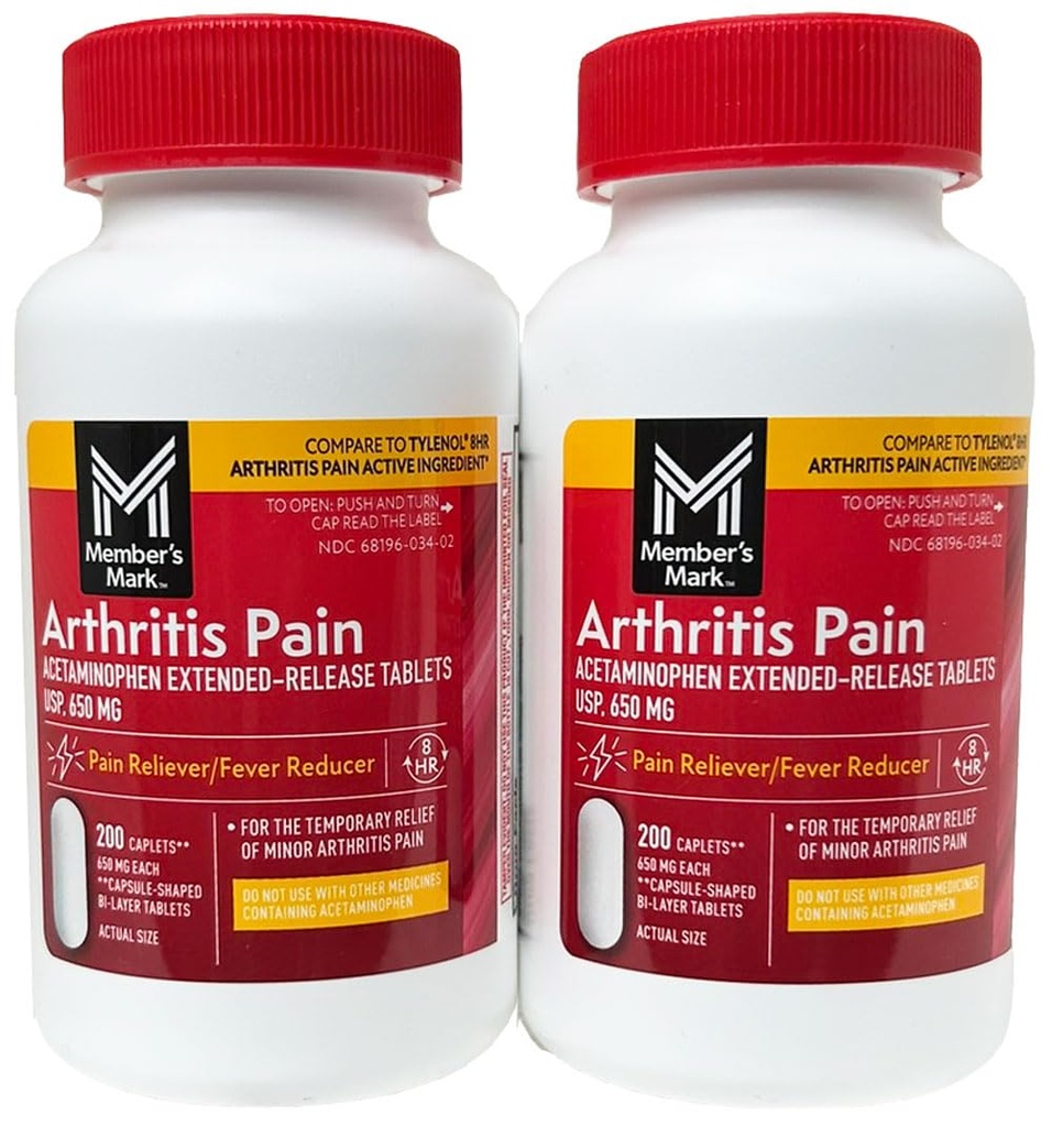 Im Vergleich zu Tylenol Arthritis Schmerzaktiver Bestandteil. - Mark - Arthritis Pain Reliever, Extended Release, Acetaminophen 650 mg, 400 CapletsQ