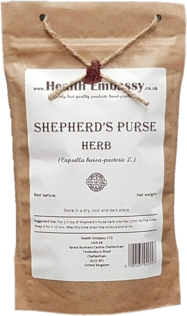 Health Embassy Shepherds Purse Herb | Capsella bursa-pastoris | Kräutertee (50g)