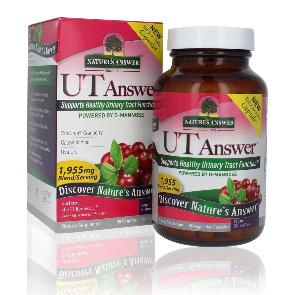 Natur Antwort UT Antwort mit D-Mannose 1955mg 90-Count | Urinary Tract & Bladder Support | Natural Detox | Glutenfrei, Vegan, Kosher | Single Count
