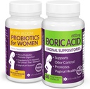 Sparen Sie 10% auf Feminine Wellness Bundle – Borsäure-Suppositorien & Vaginale Probiotika für pH Balance & Intimate Care