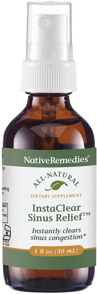 Native Heilmittel InstaClear Sinus Relief - Alle natürlichen Kräuter-Ergänzung für klare, gesunde Sinuses während der Kälte, Allergien oder Hay Fever - 29 ml
