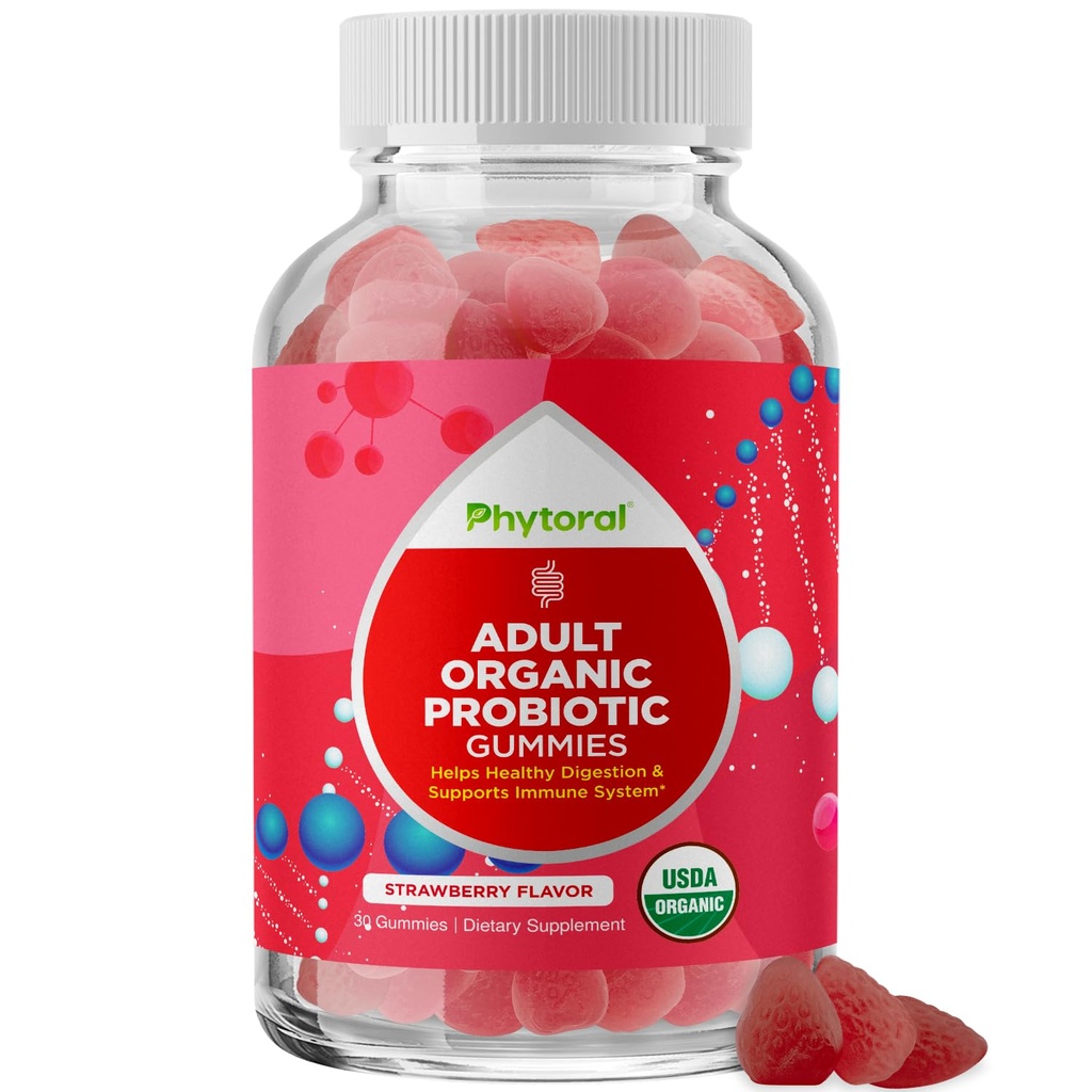 Healthy Gut Probiotic Gummis für Erwachsene - Organic Probiotics for Gut Health Upset Stomach Relief and Immune Support - Digestive Health Chewable Probiotic Gummis for Women and Men - 5 Billion CFU
