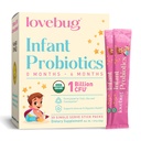 LOVEBUG Infant Probiotics 0-6 Monate - USDA Organic Probiotics for Babys, unterstützt Baby Gas, Colic, Durchfall und neugeborene Verstopfung Relief, Allergen & Sugar Free, Geschmackloses Pulver, 30 Pack