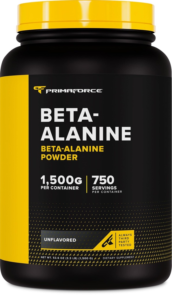Primaforce Beta Alanine Pulver, entflammt, 1,5 kg - Glutenfrei, Non-GMO-Ergänzung für Männer und Frauen