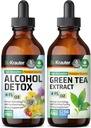 BIO KRAUTER Alkohol-Detox-Tinktur 4 Fl. Oz. & Grüner Tee-Extrakt Tinktur 4 Fl. Oz.