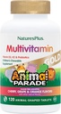 NaturesPlus Tier Parade Gold Kinder Multivitamin - Verschiedene Kirsche, Orange & Trauben Flavors - 120 Tier-Shaped Kautabletten, Packung mit 3 - Vegan, Glutenfrei - 180 Gesamt Servierungen