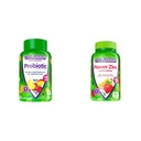 Vitafusion Probiotische Gummy Ergänzungen, Himbeere, Peach und Mango Flavors, 35 Tage Versorgung, 70 Count Power Zink Gummy Vitamine, Erdbeer Tangerine Flavored, 90 Count