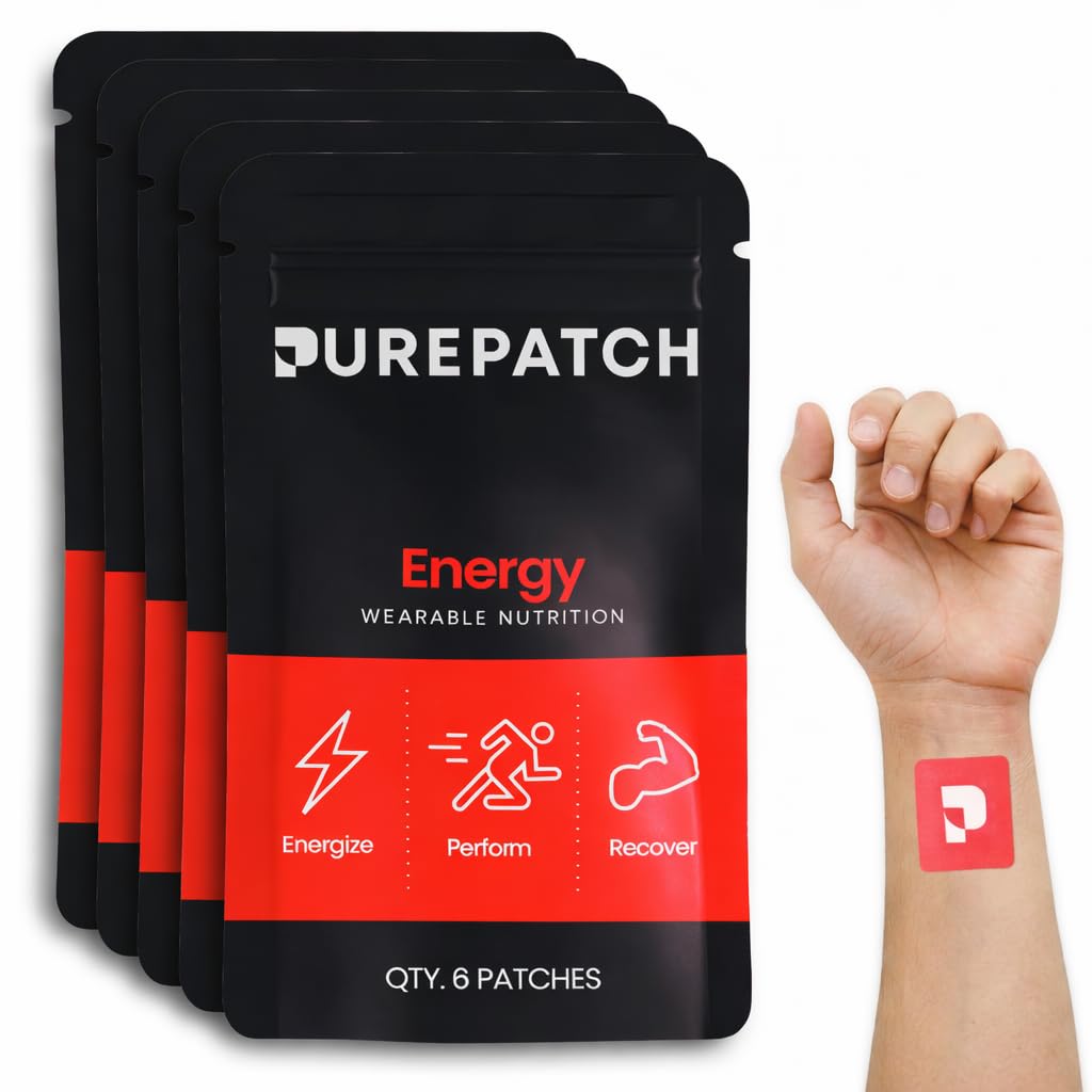 Pure Patch® Energy Patch – Botanical-Inspired Topical Patch mit Koffein, Aminosäuren und Electrolyte Blend – Nicht-Ingestible Format – 30 Patches
