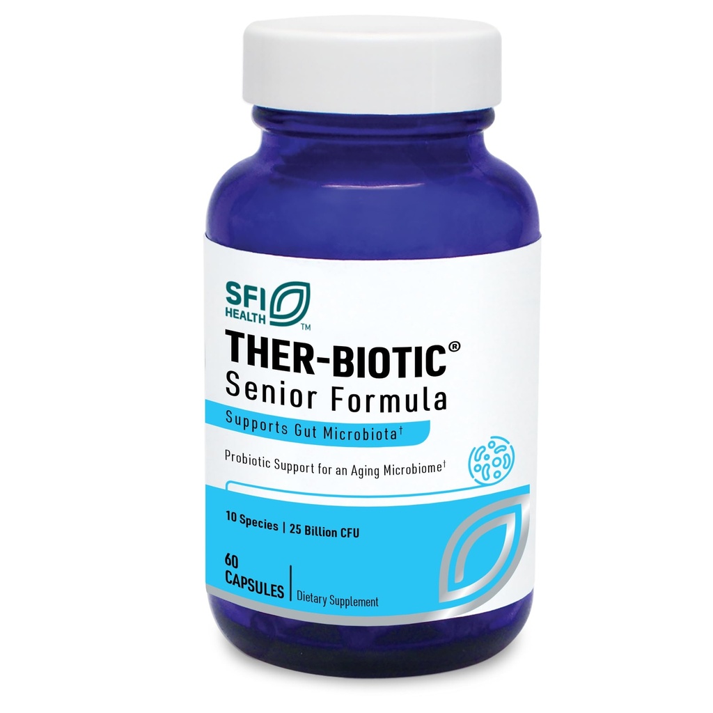 Klaire Labs SFI Health Ther-Biotic Probiotics für Senioren - Verdauungs- und Immununterstützung für Senioren und Frauen über 60 - Bifidobacterium & Lactobacillus - Adult Probiotic - Dairy-Free (60 Kapseln)