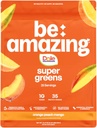 BE AMAZING Super Greens Pulver mit Präbiotika, Verdauungsenzyme & Antioxidantien, 35 Früchte & Veggies, Elektrolyte & Fiber, Vegan, Gluten Free Juice & Smoothie Mix, Dole Orange Peach Mango, 25 Serv