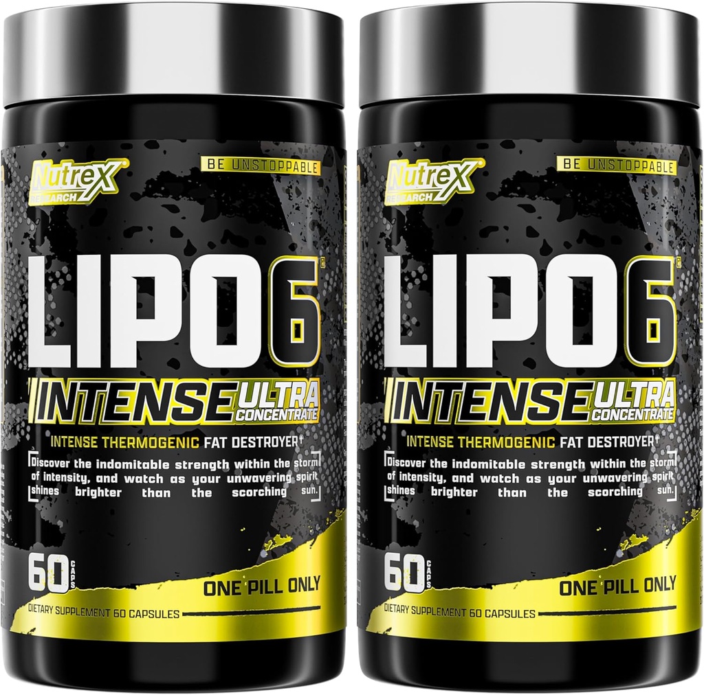 Nutrex Forschung Lipo6 Schwarz Intensive Ultra Konzentrat Thermogenic Belly Fat Burner für Männer und Frauen | Diät Weight Loss Supplement und Appetite Suppressant | Paket von 2